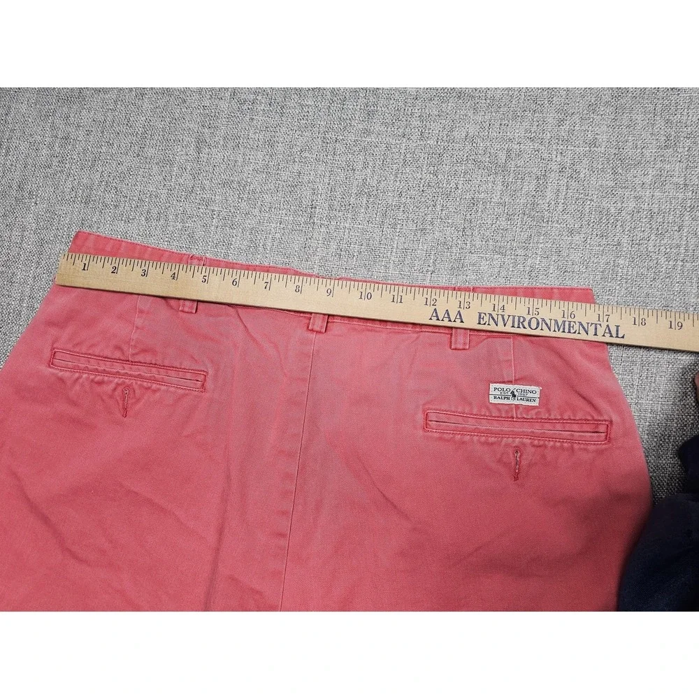 Polo Ralph Lauren Shorts Mens 36 Salmon Pink Polo Chino Pleated Cotton Casual